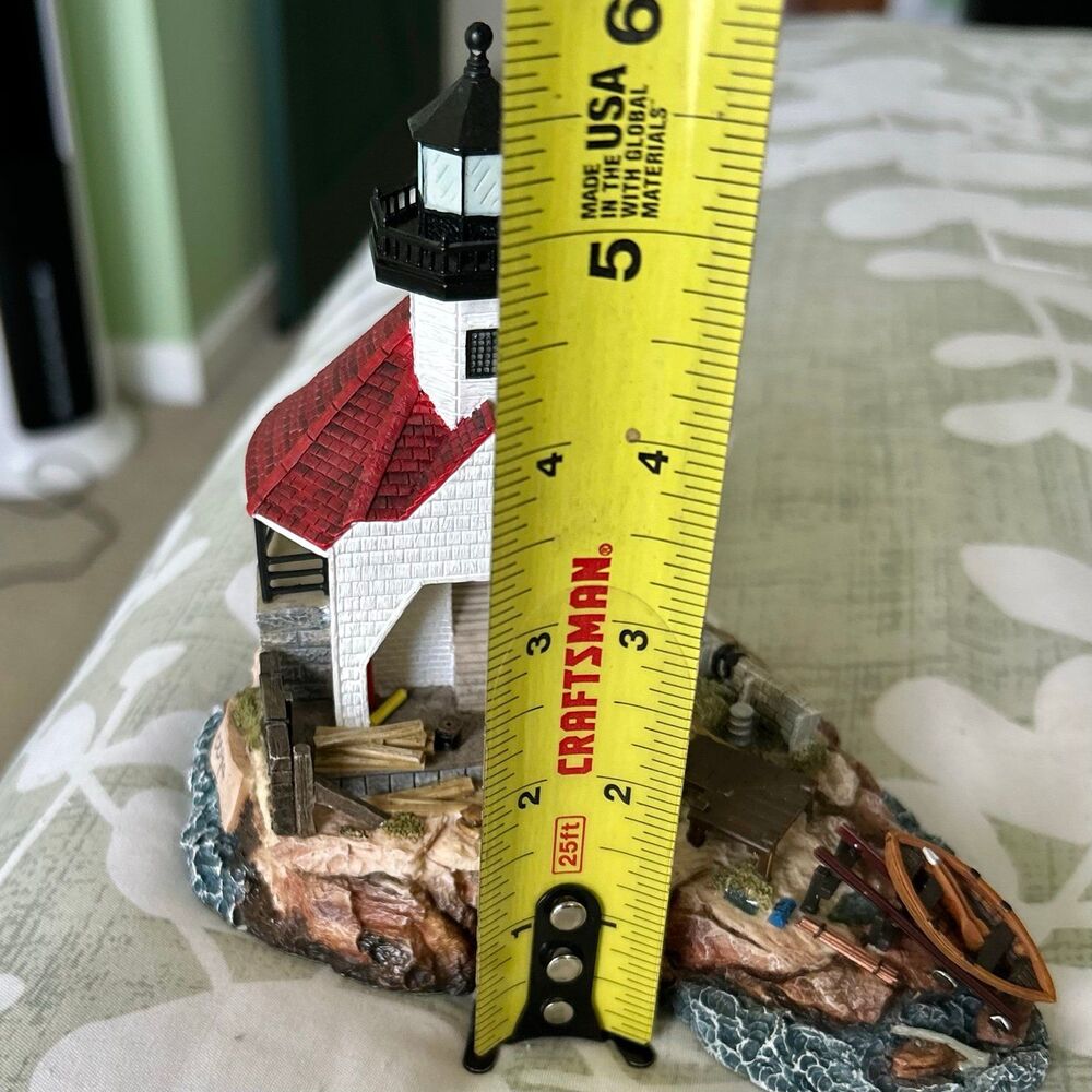 Vintage Textured + Detailed Lighthouse on Coast Home Decor Accent - Picture 11 of 12